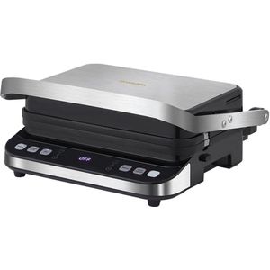 Wafelijzer - Wafelmaker - Waffle iron - Waffle Machine - Regelbare Thermostaat - 2000W - 6-in-1 - Elektrische Contactgrill - Grill - Griddle & Panini Pers - Zilver