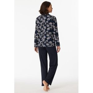Schiesser Pyjama lange broek - 815 Blue - maat 50 (50) - Dames Volwassenen - Katoen/Modal/Tencel- 180117-815-50