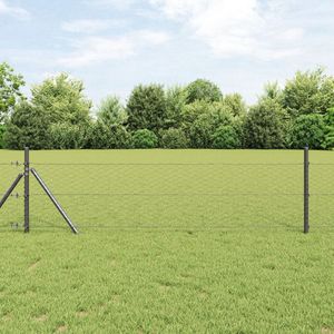 vidaXL - Hexagon - Hek - Grijs - 0,6x25 - m - Staal