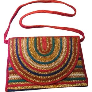 Ibiza schoudertas - vrolijke schoudertas - boho look tas - clutch / schoudertas - summer bag