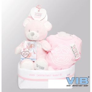 VIB® - Giftset Commodemandje - Girl Bear Pink - Babykleertjes - Baby cadeau