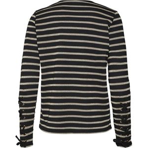 Vero Moda Elo L/s Sweat Black Stripes Gold Lurex ZWART M