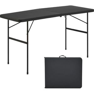 Goliving Inklapbare Tafel – Klaptafel – Campingtafel – Vouwtafel Buiten ��– Weerbestendig – 122 x 60 x 74 cm – Zwart