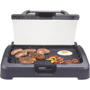 Elektrische barbecue met deksel - Roestvrij staal, 2200W, voor gezond koken