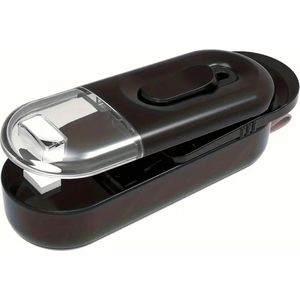 2-in-1 Mini Zak Sealer & Snijder - Draagbare Warmte Vacuüm Sealmachine voor Verse Snacks, Koekjes & Voedselopslag - Werkt op Batterijen (AA), Zwart Keukengadget