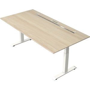 Kerkmann - Zit sta bureau Move Boost 4 - 200x100cm - essenhout-wit