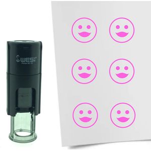 CombiCraft Stempel Smiley Vrouwelijk 10mm rond - Roze inkt