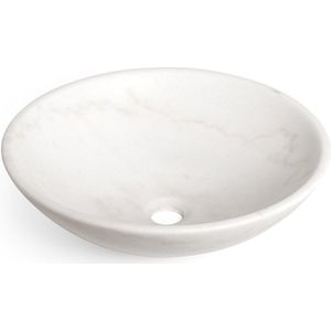 FugaFlow Efficiente Arredo Arino Waskom - 42x42x14cm - rond - marmer - wit