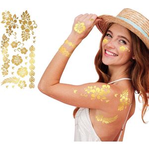 Fiestas Guirca - Bloemen tattoos goud