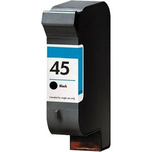 Inktcartridge Geschikt voor HP 45 | 1x Zwart Geschikt voor Officejet G55 - G85 - G95 - K60 - K80 - Photosmart 1000 - 1100 - 1115 - DeskJet 1180C - 1220C - 1280