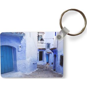 Sleutelhanger - Straat - Blauw - Deuren - Huizen - Uitdeelcadeautjes - Plastic