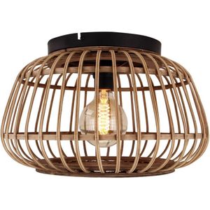 Chericoni - Trapeze Plafondlamp - Zwart Bruin natuur - Bamboe FSC Keurmerk - 1 Lichts