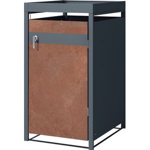 Afvalbak met plantendak 1er tot 240L 68x80x124 cm gemaakt van staal in roest-look ML design