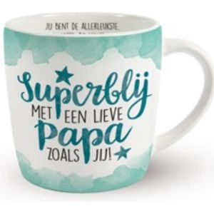 Koffie - Mok - Papa - lint: ""Speciaal voor jou"" - Cadeauverpakking met gekleurd lint