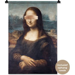 Wandkleed - Wanddoek - Mona Lisa - Leonardo da Vinci - Brons - 60x90 cm - Wandtapijt