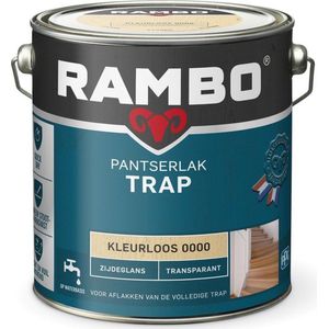 Rambo Pantserlak Trap - Transparant Zijdeglans - Intensief Gebruik - Sneldrogend - Kleurloos - 2.5L