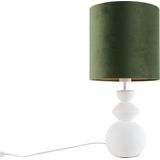 QAZQA alisia - Design Tafellamp met kap - 1 lichts - H 57 cm - Groen - Woonkamer | Slaapkamer | Keuken