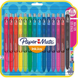 Paper Mate InkJoy-gelpennen | Medium punt (0,7 mm) | Diverse kleuren | 14 stuks