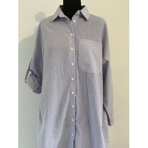 Oversized shirt dress lila - Hemdjurk - Jurken - Kleedje - Lila - Gestreept
