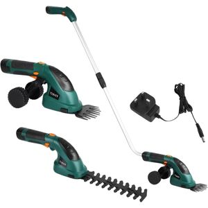 Elektrische heggenschaar - Met accu - 2 in 1 - Telescopische takkenschaar - Snoeischaar - Draadloos - Telescopisch - Steel - Groen