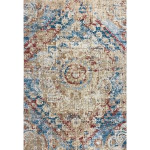 Aledin Carpets Manama - Vintage - Vloerkleed 200x280 CM - Klassiek - Laagpolig - Woonkamer Tapijt - Blauw - Rood - Creme