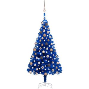 The Living Store Kunstkerstboom Blauw - 180 cm - LED-verlichting - USB-aansluiting