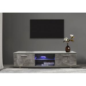 TV meubel TV kast Tenus met LED verlichting industrieel grijs beton design