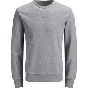 JACK & JONES sweatshirt katoen - O-hals - licht grijs melange - Maat: XXL