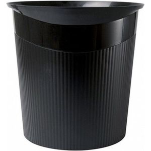 Zwarte vuilnisbak/prullenbak 13 liter - Vuilnisemmers/vuilnisbakken/prullenbakken