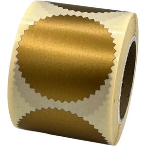 Gouden Sluitsticker - Dull Gold - 250 Stuks - XL - rond 47mm - sterrand - donkergoud - sluitzegel - sluitetiket preegsticker - chique inpakken - cadeau - gift - trouwkaart - geboortekaart - kerst