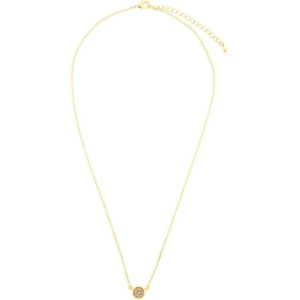 Behave Dames ketting minimalistisch goud-kleur met steentje 40 cm