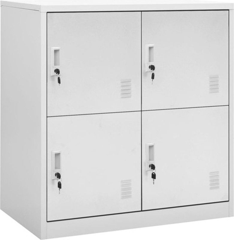 vidaXL - Lockerkast - 90x45x92,5 - cm - staal - lichtgrijs