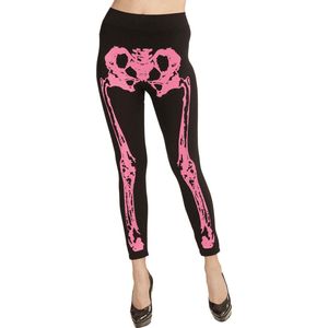WIDMANN - Fluo roze skelet legging voor vrouwen - L / XL