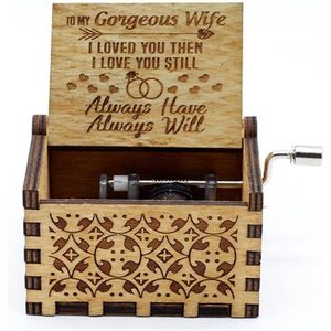 Retro houten muziekdoosje muziek doos Cadeau - aan mij vrouw!