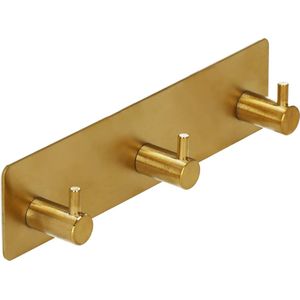 Springos Zelfklevende Handdoekhaakjes - 3 - RVS - Goud
