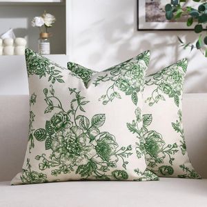 Boraboi ® Charmante Boerderijstijl Bloemenkussenslopen Set, Waterafstotend, 40 x 40 cm, Dubbelzijdig Ontwerp