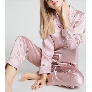Dames zijden pyjama set , Vintage rose, XL