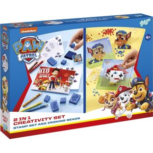 PAW Patrol speelgoed Totum 2 in1 Knutselset Stempel en kleurset en Strijkkralen hobbyset cadeautip creatief speelgoed
