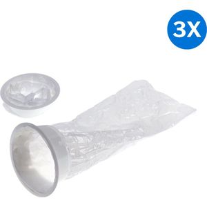 3x Romed spuugzakken - 50 stuks Romed - Wit - Polyethyleen met polypropyleen mondstuk - Ziekenhuizen, auto's, vliegtuigen of in elk noodgeval - 1,5 liter zak