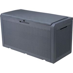 Opbergbox Tuinkussenbox Grote Waterdichte Outdoor Opbergbox met Deksel Afsluitbare Terrasdekdozen voor Tuingereedschap Kussens Zwembadbenodigdheden 121 x 54 x 61 cm Donkergrijs Opbergbox Tuinkussenbox