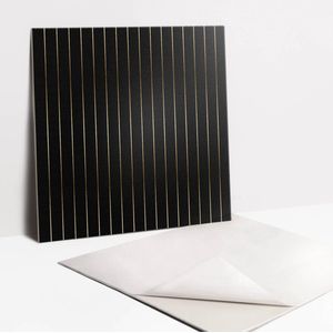 Tulup PVC Tegels - Moderne Gouden Lijnen Vinyl Tegels - 30 cm x 30 cm - Zwart Vinyl Vloer Tegels - Set van 9 - Glamour Plaktegels - Zelfklevende Vinyl Tegels - Plaktegels keuken en Badkamer