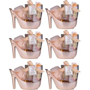 6x Elegante Kerstpakket voor Vrouwen Honey Jasmine - Bundel Voordeelset - Verwenpakket Lichaam - Zalm Pump Cadeauset - Geschenkset Dames Feestpakket