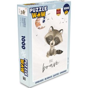 Puzzel Waterverf - Be brave - Quotes - Kinderen - Jongens - Meisjes - Legpuzzel - Puzzel 1000 stukjes volwassenen