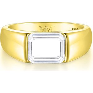 Portraitix - 18k Geelgouden Heren Portrait Geslepen Moissanite Ring