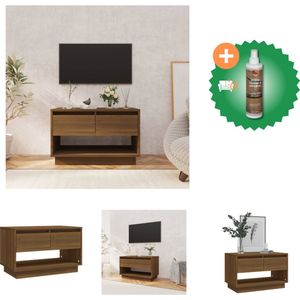 vidaXL Tv-meubel 70x41x44 cm spaanplaat bruineikenkleurig - Kast - Inclusief Houtreiniger en verfrisser