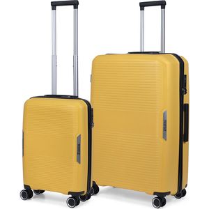 TravelZ Swinger Kofferset 2-delig- Handbagage 55cm + 78cm grote koffer - TSA-slot - Geel