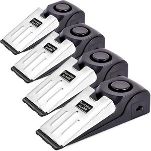 Deurstopper Alarm - 4 stuks - anti inbraak alarm - deurstopper - 120 dB - Stevige deurstopper - Deurstopper - Geschikt Voor persoonlijke bescherming thuis en op reis - zwart
