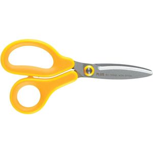 Plus FitCut Curve KIDS schaar voor linkshandigen, fluorine bladen, 14,5 cm, geel, op blister