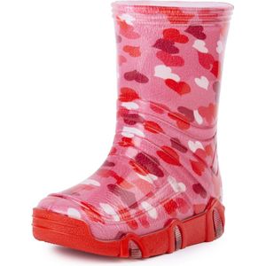 Ladeheid Kinder Regenlaarzen - Jongens Meisjes Antislip Zool - PVC -LA-ZT-SzuwarekBW - Rosa Herz - 29/30