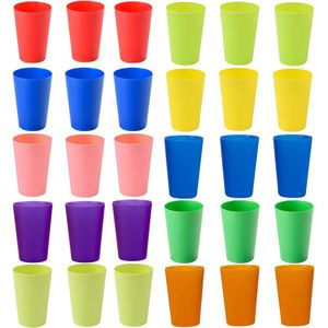 30 stuks kleurrijke plastic bekers herbruikbare bekers - 260 ml plastic drinkbekers in 10 kleuren - herbruikbare kunststof bekerset - voor kinderfeestjes buitenshuis, picknicks, camping, reizen, keuken